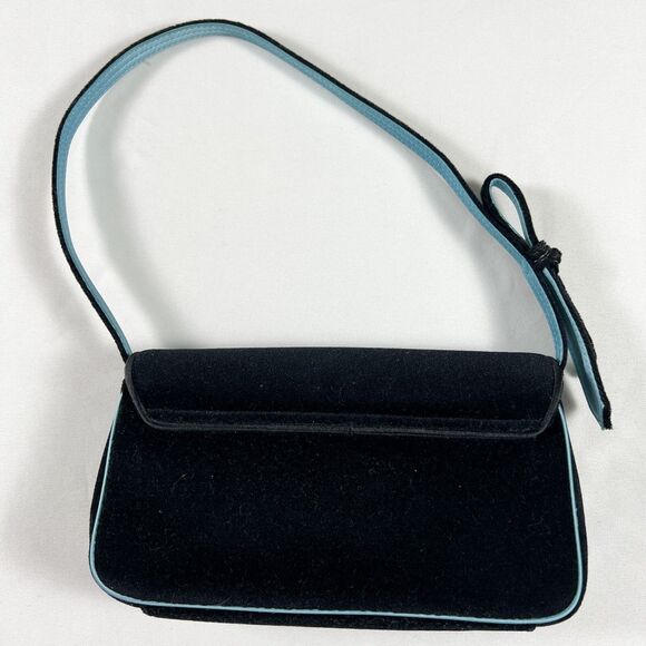 Vintage Liz Claiborne Y2K Velvet Mini Purse Bag Whimsigoth Going Out Party Bow - Picture 3 of 13